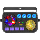 BoomTone DJ - LightShow 6FX - 6-in-1 light show with Strobe, UV, crystal ball, LASER, LED Wash and Gobos, DMX, automatic and music modes, IR remote control
