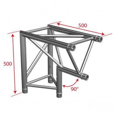 AG29-025  - Trio angle - 90° - 2 directions - Inner vertex