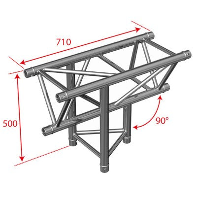 AG29-035  - Vertical Tee - 290 mm - 3 directions - Low vertex