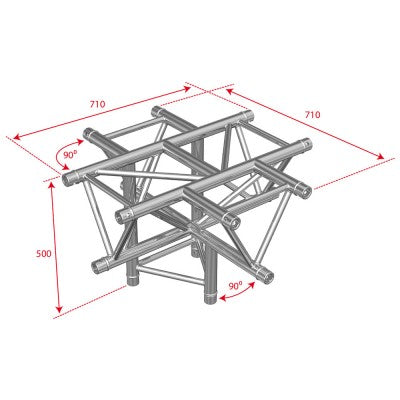 AG29-053  - 290 mm Cross - 4 directions + pole