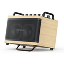 MUSICCUBE - 50 W mini multi-functional stereo PA loudspeaker, MIC and instrument inputs,  internal sound card, oak color
