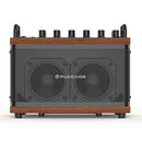 MUSICCUBE - 50 W mini multi-functional stereo PA loudspeaker, MIC and instrument inputs,  internal sound card, oak brown color