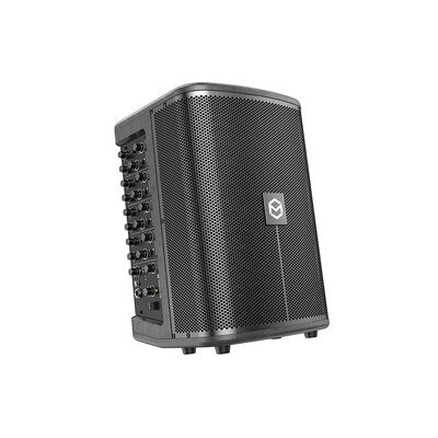 MUSICCUBE - 150 W multi-functional portable road-show loudspeaker, 4 input channels, 4 x 2" tweeter and 1 x 8" woofers, battery powered, black