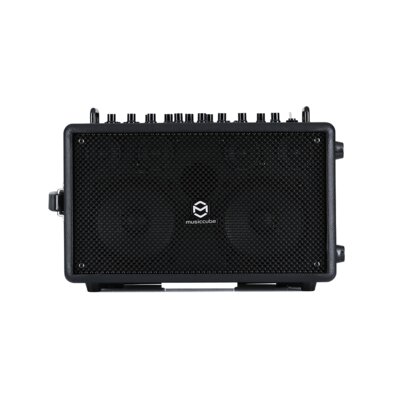 MUSICCUBE - 140 W portable loudspeaker system, 2 guitar inputs and 2 microphones / instruments, 2 x 6" woofer, 4 x 2" mid-tweeter, internal recording function of the loudspeaker through the APP software, black