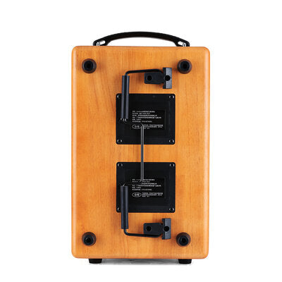 MUSICCUBE - 140 W portable loudspeaker system, 2 guitar inputs and 2 microphones / instruments, 2 x 6" woofer, 4 x 2" mid-tweeter, internal recording function of the loudspeaker through the APP software, oak