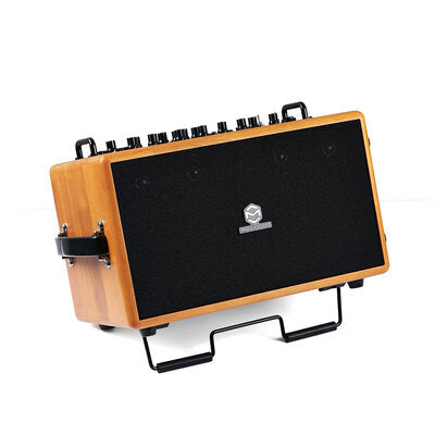 MUSICCUBE - 140 W portable loudspeaker system, 2 guitar inputs and 2 microphones / instruments, 2 x 6" woofer, 4 x 2" mid-tweeter, internal recording function of the loudspeaker through the APP software, oak