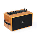 MUSICCUBE - 140 W portable loudspeaker system, 2 guitar inputs and 2 microphones / instruments, 2 x 6" woofer, 4 x 2" mid-tweeter, internal recording function of the loudspeaker through the APP software, oak