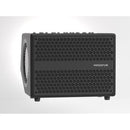 MUSICCUBE - 200 W compact, portable outdoor performance loudspeaker designed for professional performers, 1 x  8" woofer and 4 mid-tweeter units + 2 passive flat low-frequency radiators, black