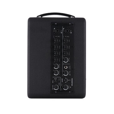 MUSICCUBE - 200 W versatile portable instrument loudspeaker designed for outdoor musicians, 2 x 5.25" NdFeB full range speakers, live streaming capabilities, battery operated, black