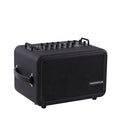 MUSICCUBE - 200 W versatile portable instrument loudspeaker designed for outdoor musicians, 2 x 5.25" NdFeB full range speakers, live streaming capabilities, battery operated, black