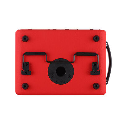 MUSICCUBE - 200 W versatile portable instrument loudspeaker designed for outdoor musicians, 2 x 5.25" NdFeB full range speakers, live streaming capabilities, battery operated, red