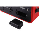 MUSICCUBE - 200 W versatile portable instrument loudspeaker designed for outdoor musicians, 2 x 5.25" NdFeB full range speakers, live streaming capabilities, battery operated, red