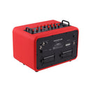 MUSICCUBE - 200 W versatile portable instrument loudspeaker designed for outdoor musicians, 2 x 5.25" NdFeB full range speakers, live streaming capabilities, battery operated, red
