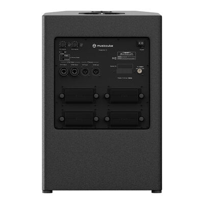 MUSICCUBE - 320 W high-performance active subwoofer, 2 x 9" long-excursion woofers, unique airflow guide hole, black