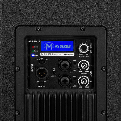 AS Pro 15 - Active bi-amplified 2 ways PA loudspeaker, LF 650 W + HF 150 W, 15" woofer, integrated DSP, Bluetooth module, 2-channels mixer, multiple protections