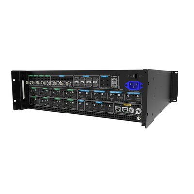 PIXELHUE - P20-DS (with Flight Case）SEAMLESS SWITCHER - 8 x DP 1.2 / HDMI 2.0 + 4 x 12G-SDI inputs, 4 x 12G-SDI outputs, 8 x HDMI 2.0 outputs presentation switcher, Dante Audio networking, with flight case