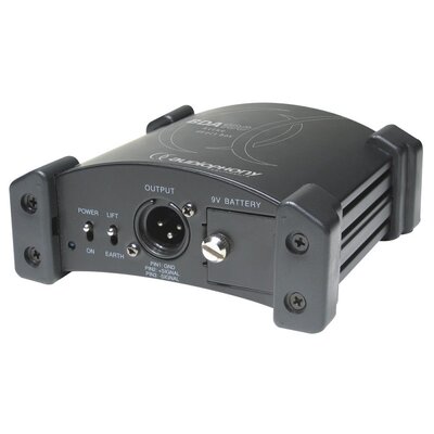 Audiophony - BDA-100  - Battery powered active direct box, 1 jack input, 1 XLR output