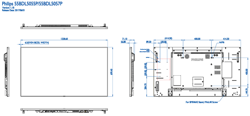 Monitor Philips 55BDL5057P 55"