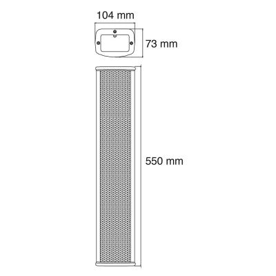 Audiophony - CLS660  - 6 speakers column - 100V - 6X2,5' - 30/60W - IP44