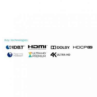 Pulse-Eight - neo:Lite HDMI Extender Set - HDMI extender set, transmitter + receiver, 4K up to 40 m and 1080p to 70 m over Cat5e/6/7, HDR with BT .709 colourspace, full HDMI audio support, PoH and bi-directional IR signals