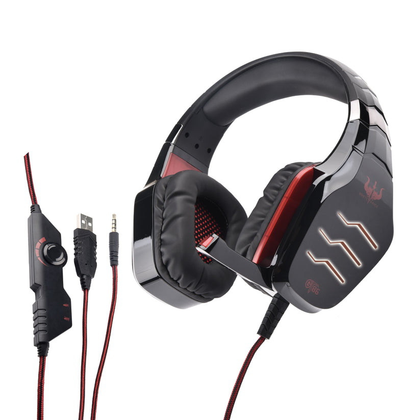 OVLENG - Cuffia gaming con led rosso