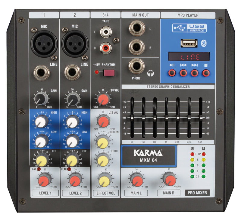 KARMA - Mixer microfonico 4 canali