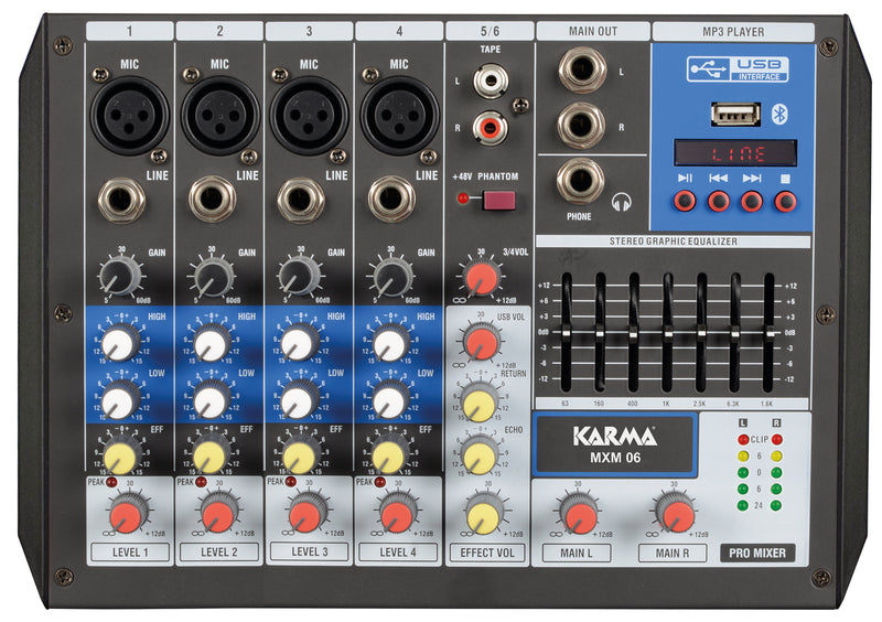 KARMA - Mixer microfonico 6 canali