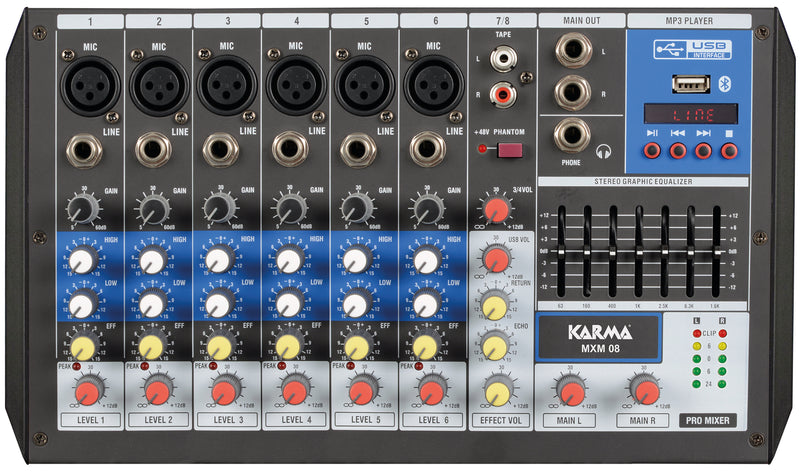 KARMA - Mixer microfonico 8 canali