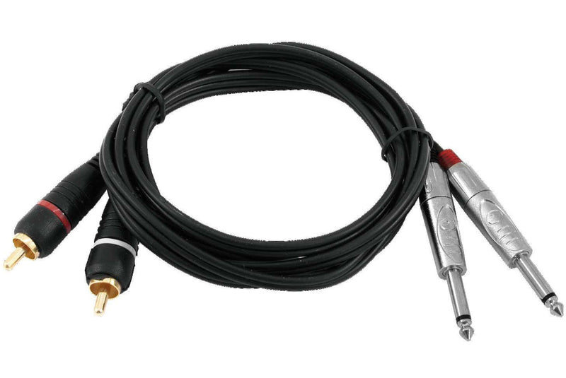 Omnitronic Adapter Cable - 2x Jack - 2x RCA - 6m