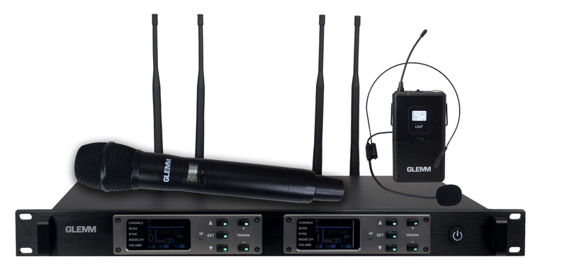 Doppio radiomicrofono UHF palmare + bodypack