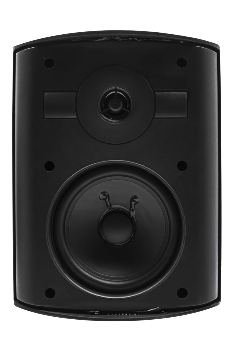 Coppia di diffusori da interno e/o esterno impermeabili Earthquake "AWS-502B", diametro woofer 5" 125W (nero, griglia frontale in alluminio e supporto per installazione incluso)