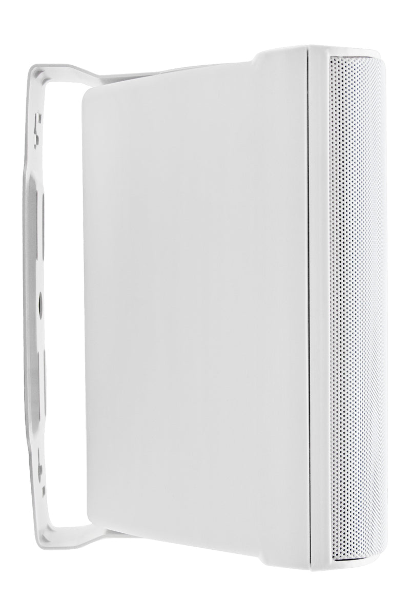 Coppia di diffusori da interno e/o esterno impermeabili Earthquake "AWS-502W", diametro woofer 5" 125W (bianco, griglia frontale in alluminio e supporto per installazione incluso)