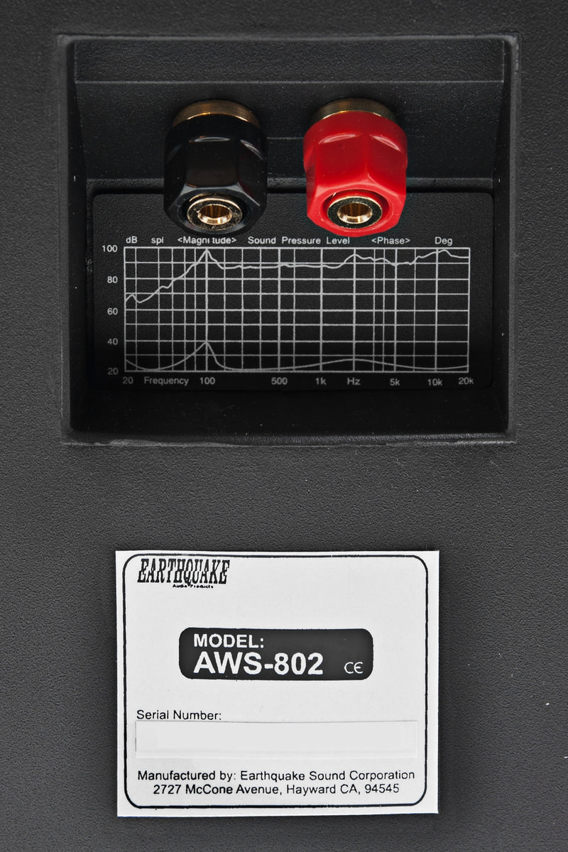 Diffusore da interno e/o esterno impermeabile Earthquake "AWS-802B", diametro woofer 8" 200W (nero, griglia frontale in alluminio e supporto per installazione incluso)