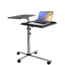 Tavolino con ruote per videoproiettore e notebook a due ripiani, regolabile in altezza (da 77 a 87cm) e inclinabile