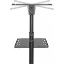 Carrello per videoproiettore con 2 ruote frenanti, regolabile in altezza e orientabile con 2 ripiani inclinabili (nero)