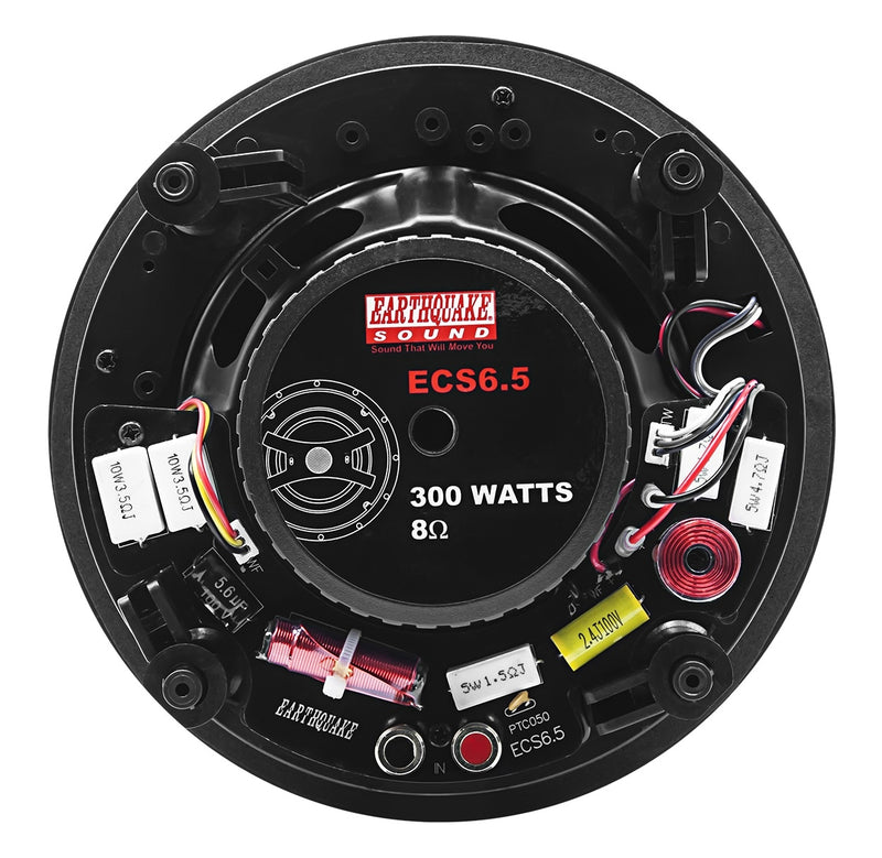 Coppia di diffusori da incasso a parete e/o soffitto con regolazione degli alti e dei bassi +/- 3db Earthquake "ECS-6.5", diametro woofer 6.5" 300W (griglia frontale magnetica inclusa)