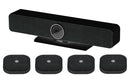 Sistema per videoconferenze IMAGO Huddle Room Conference Set IMC-FEP4KPRO-AI-4WM Ultra HD 4K con riconoscimento facciale tramite AI con zoom 6x e array di 4 microfoni + 4 microfoni wireless da conferenza