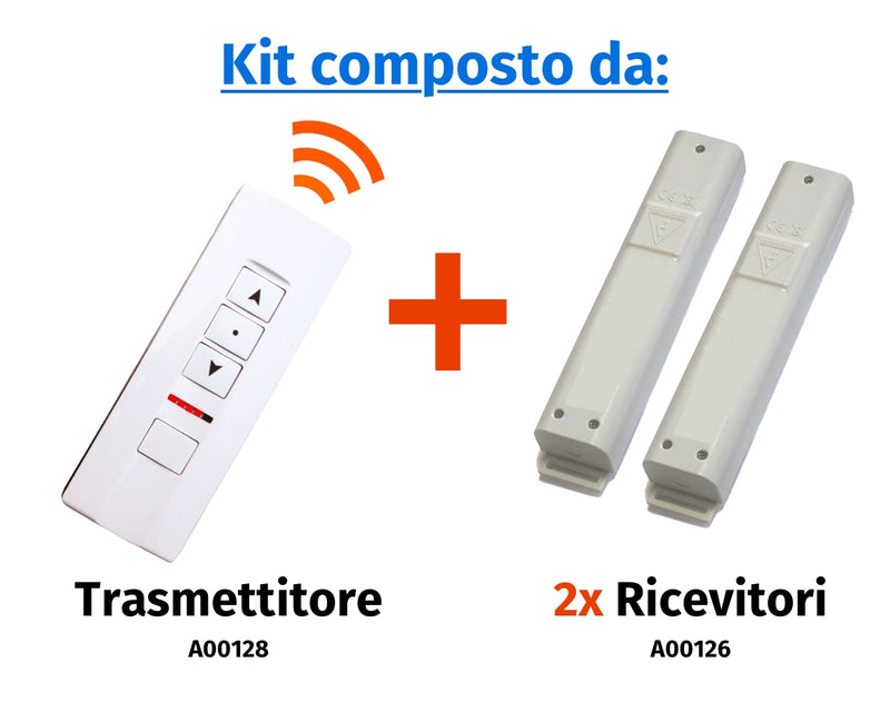 Comando radio a distanza "Premium" a 2 canali e 3 pulsanti con selettore di canale a led (espandibile fino a 5 canali)