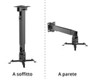 Supporto da parete o soffitto per videoproiettore con altezza regolabile 43/65cm, nero