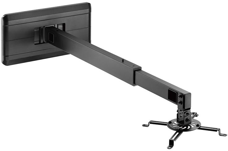 Supporto da parete per videoproiettori con regolazione da 92 a 151 cm con portata 15kg (nero)