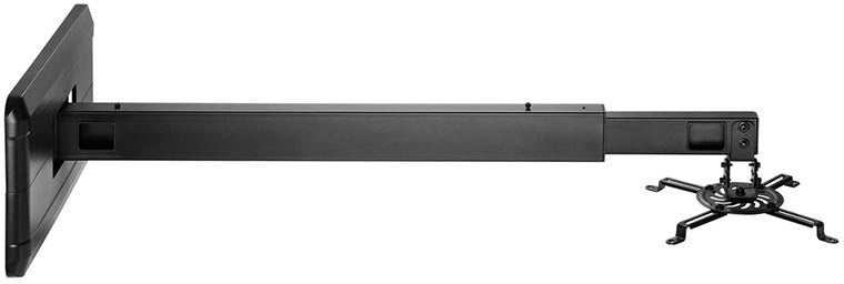 Supporto da parete per videoproiettori con regolazione da 92 a 151 cm con portata 15kg (nero)