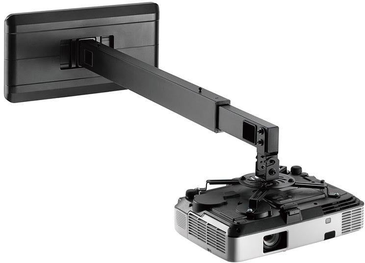Supporto da parete per videoproiettori con regolazione da 92 a 151 cm con portata 15kg (nero)