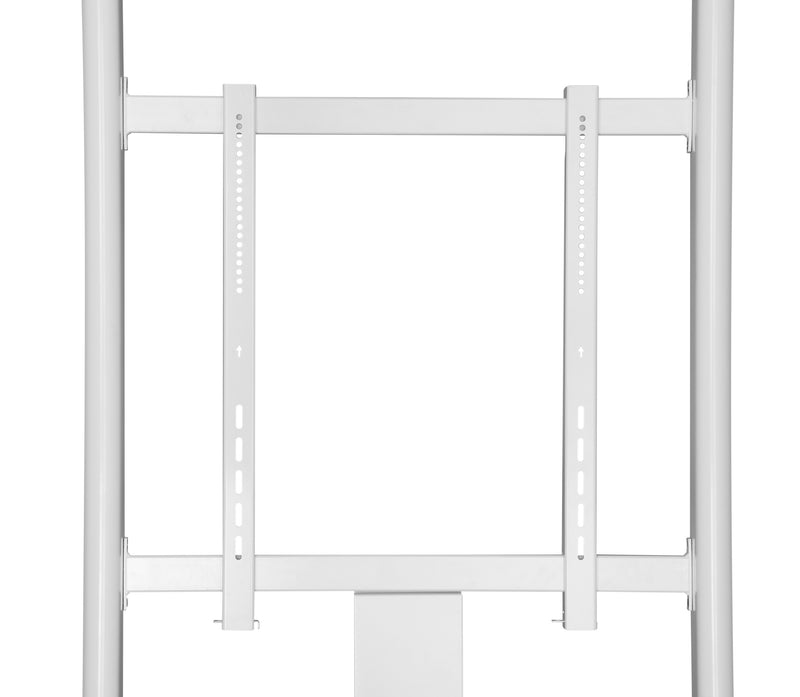 Supporto professionale da pavimento fisso chiosco per monitor verticale con portata 80kg e VESA fino a 400x600mm, bianco