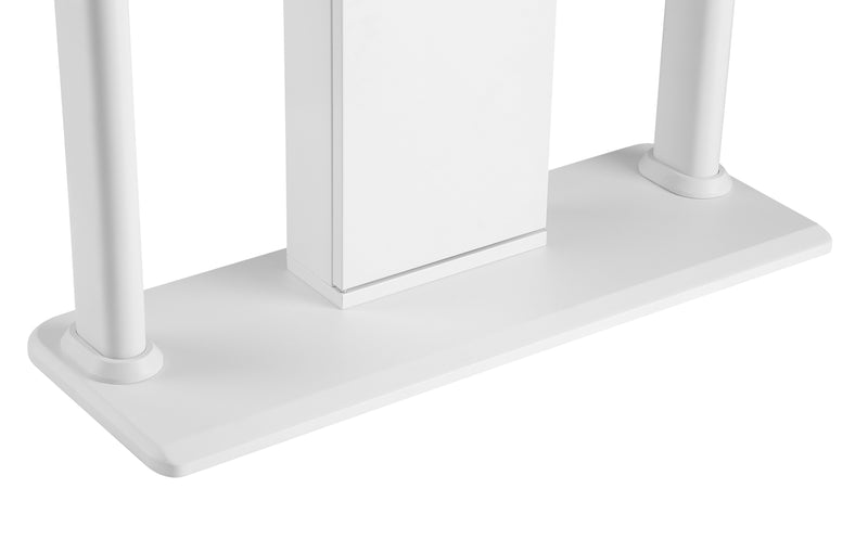 Supporto professionale da pavimento fisso chiosco per monitor verticale con portata 80kg e VESA fino a 400x600mm, bianco