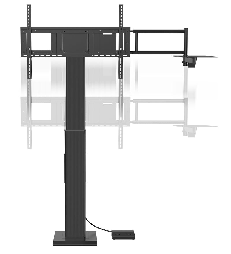 Carrello motorizzato Viewsonic VB-STND-004 ad altezza variabile, con controllo a pedale e supporto notebook, per monitor con portata 100kg e VESA fino a 800x600mm, nero