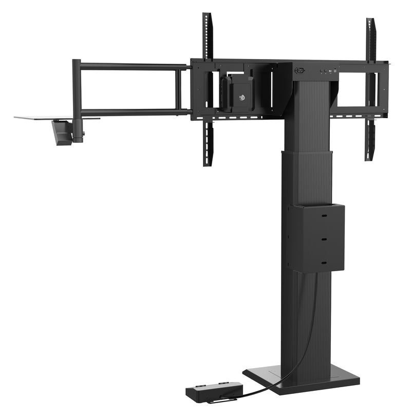 Carrello motorizzato Viewsonic VB-STND-004 ad altezza variabile, con controllo a pedale e supporto notebook, per monitor con portata 100kg e VESA fino a 800x600mm, nero