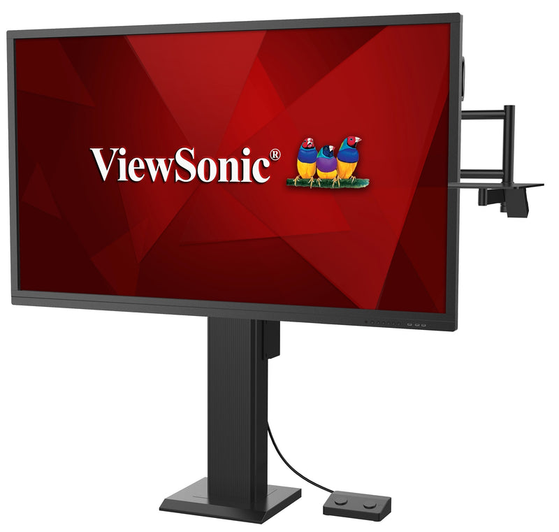 Carrello motorizzato Viewsonic VB-STND-004 ad altezza variabile, con controllo a pedale e supporto notebook, per monitor con portata 100kg e VESA fino a 800x600mm, nero