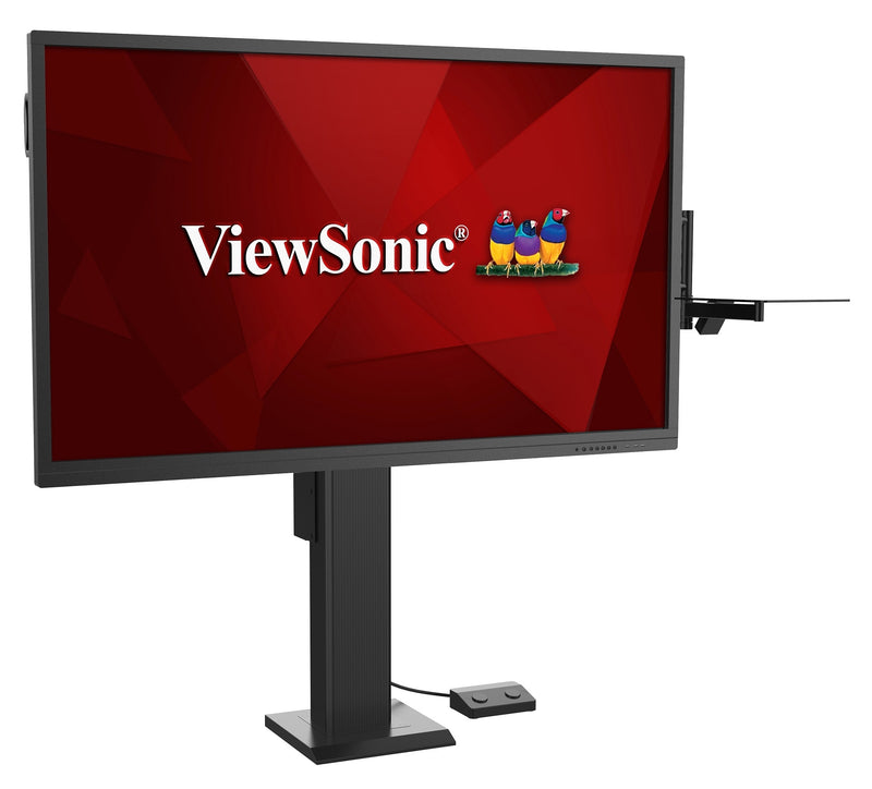 Carrello motorizzato Viewsonic VB-STND-004 ad altezza variabile, con controllo a pedale e supporto notebook, per monitor con portata 100kg e VESA fino a 800x600mm, nero