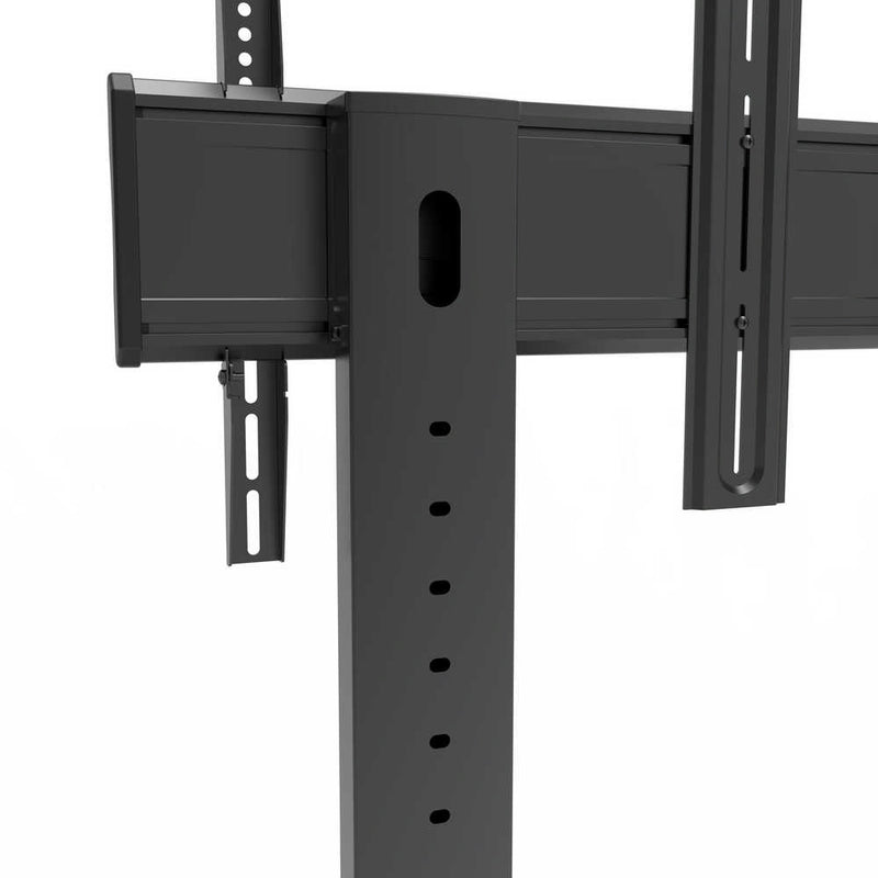 Carrello professionale da pavimento per monitor con portata 70kg e VESA fino a 800x400mm, completo di ripiano e alloggio per webcam, nero