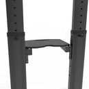 Carrello professionale da pavimento per monitor con portata 70kg e VESA fino a 800x400mm, completo di ripiano e alloggio per webcam, nero